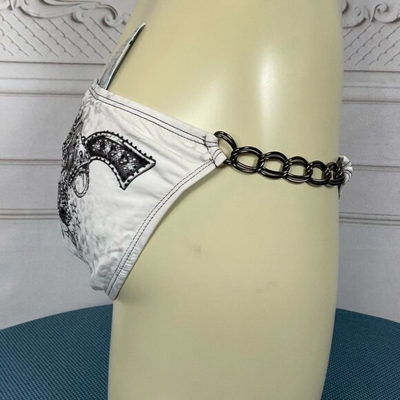 Sinful By Affliction Sarasota Chain Bikini Bottom Guns & Roses Large NWT - Picture 5 of 5
